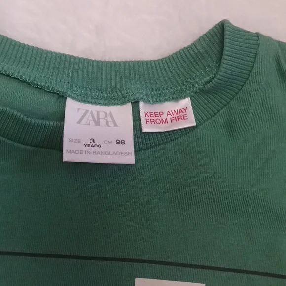 Zara Green Kids T-Shirt with Los Angeles Graphic - Picture 2 of 2